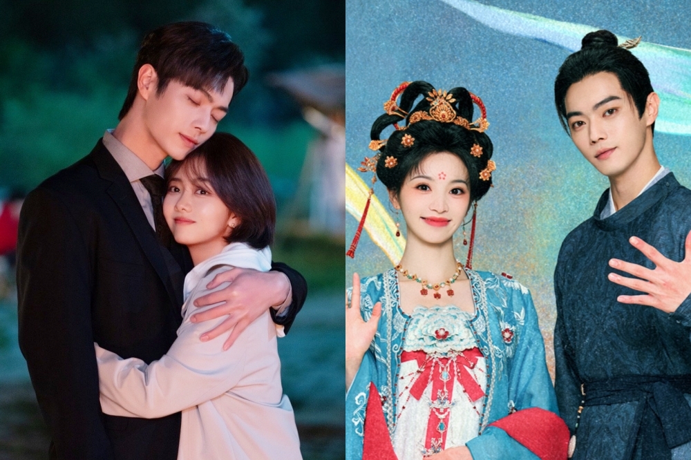 陸劇男神許凱與譚松韻演出《你比星光美麗》（左圖），以及與楊紫搭檔的《承歡記》皆創下高收視。他與《半熟男女》田曦薇的新劇《子夜歸》（右圖）首支預告曝光，兩人上演道士虐戀貓妖，妝造、佈景跟特效都超精緻，備受好評。（翻攝自微博）