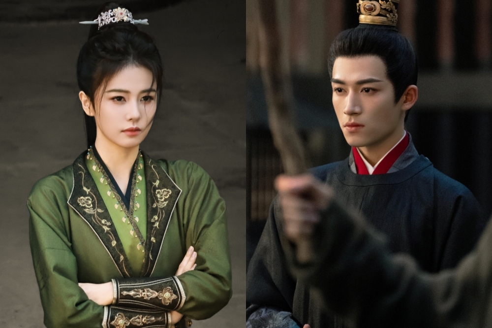 陸劇女神白鹿（左）主演《長月燼明》等爆款劇，她與《墨雨雲間》王星越（右）繼《寧安如夢》之後，四搭開拍古裝新劇《唐宮奇案》，迅速在抖音創造上億話題量，白鹿還因穿睡衣進組的穿搭太萌，登上熱搜。（翻攝自微博）