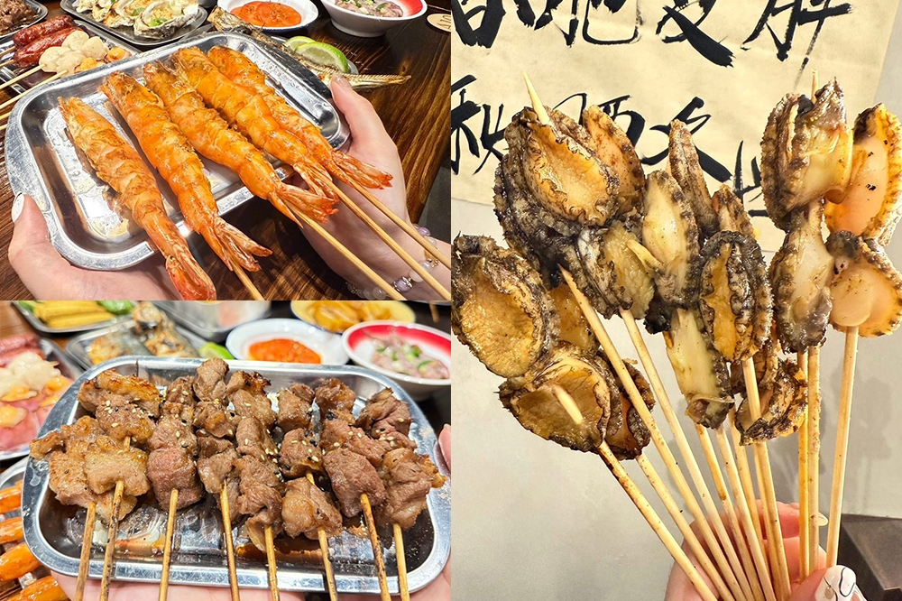 高雄全新吃到飽餐廳「串肚肚」，主打現烤串燒、火鍋無限供應。（串肚肚提供）